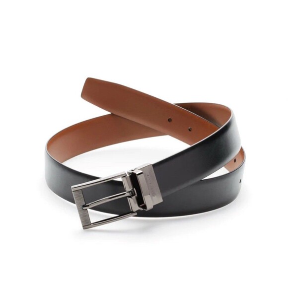 Perry Ellis Reversible Scratch Leather Belt Sz 40 New - Picture 1 of 7